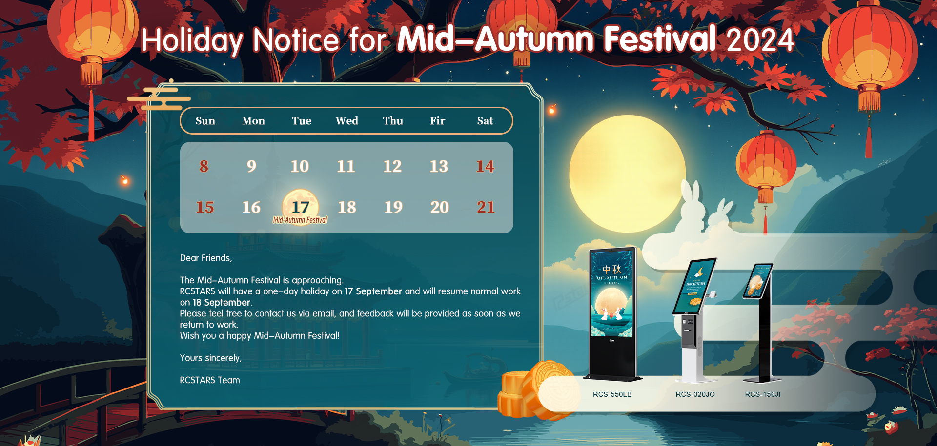 Holiday Notice for Mid-Autumn Festival 2024